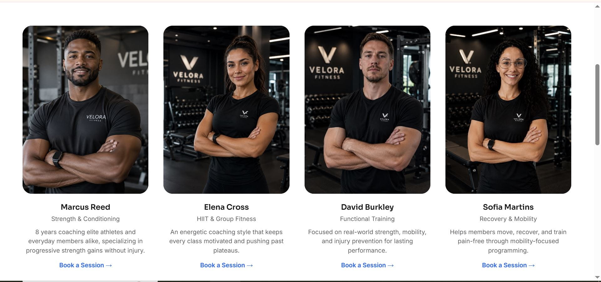 VELORA Fitness Screenshot